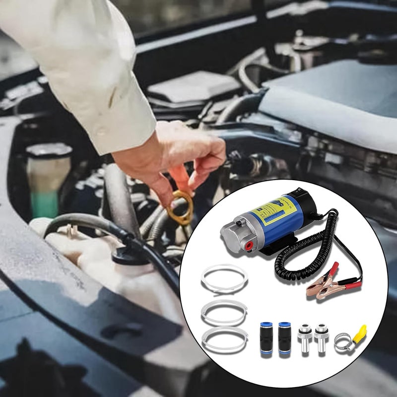 Billowvolve 12V 100W Oil Extractor Pump Portable Engine Low Noise Self-Priming Motor Diesel for Car Motorcycle and Boat Engine Oil Transfer Change Pump - Image 5